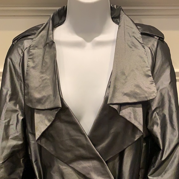 Kenneth Cole New York Metallic Trench Coat - Picture 2 of 12